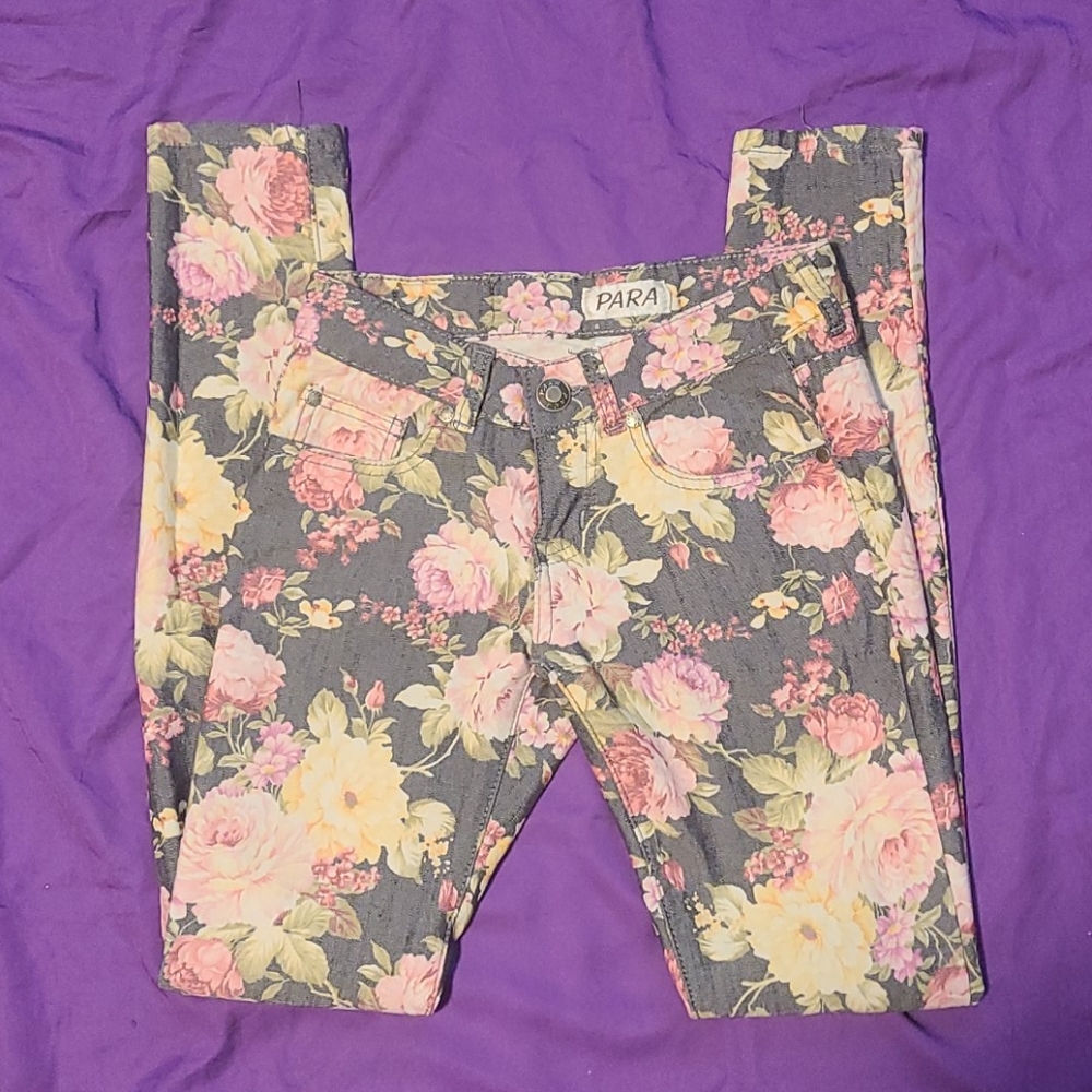 Floral jeans